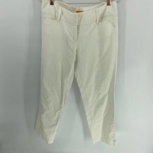 Cynthia Steffe White Textured Cropped Trouser midrise spring womens 12